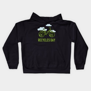 America Recycles Day with bike Kids Hoodie